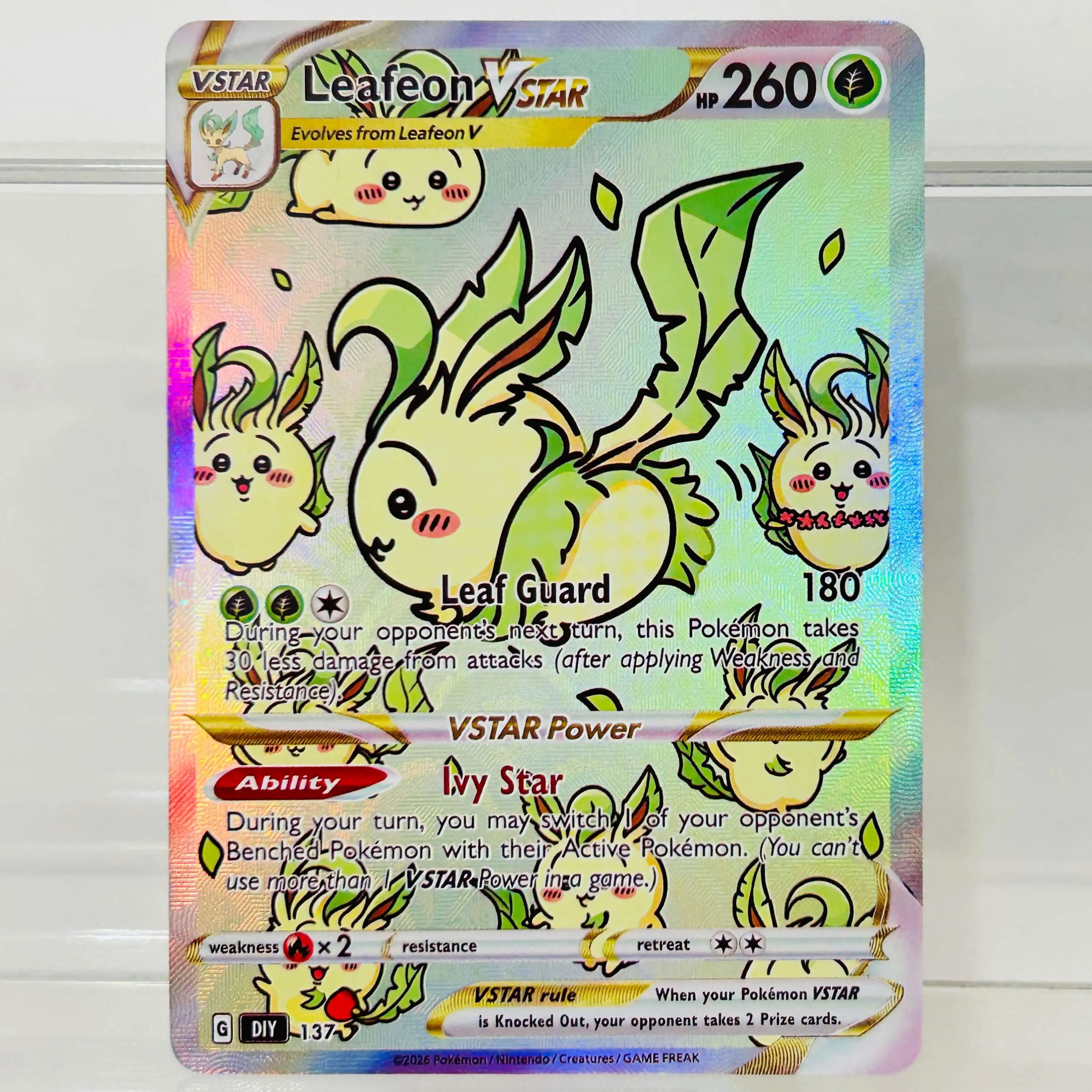 DIY Jolteon Glaceon Leafeon Sylveon Eevee Espeon Vaporeon Flareon Umbreon 9 Stück EN-Version Karten Premium Anime Sammelkarten – Detail 3