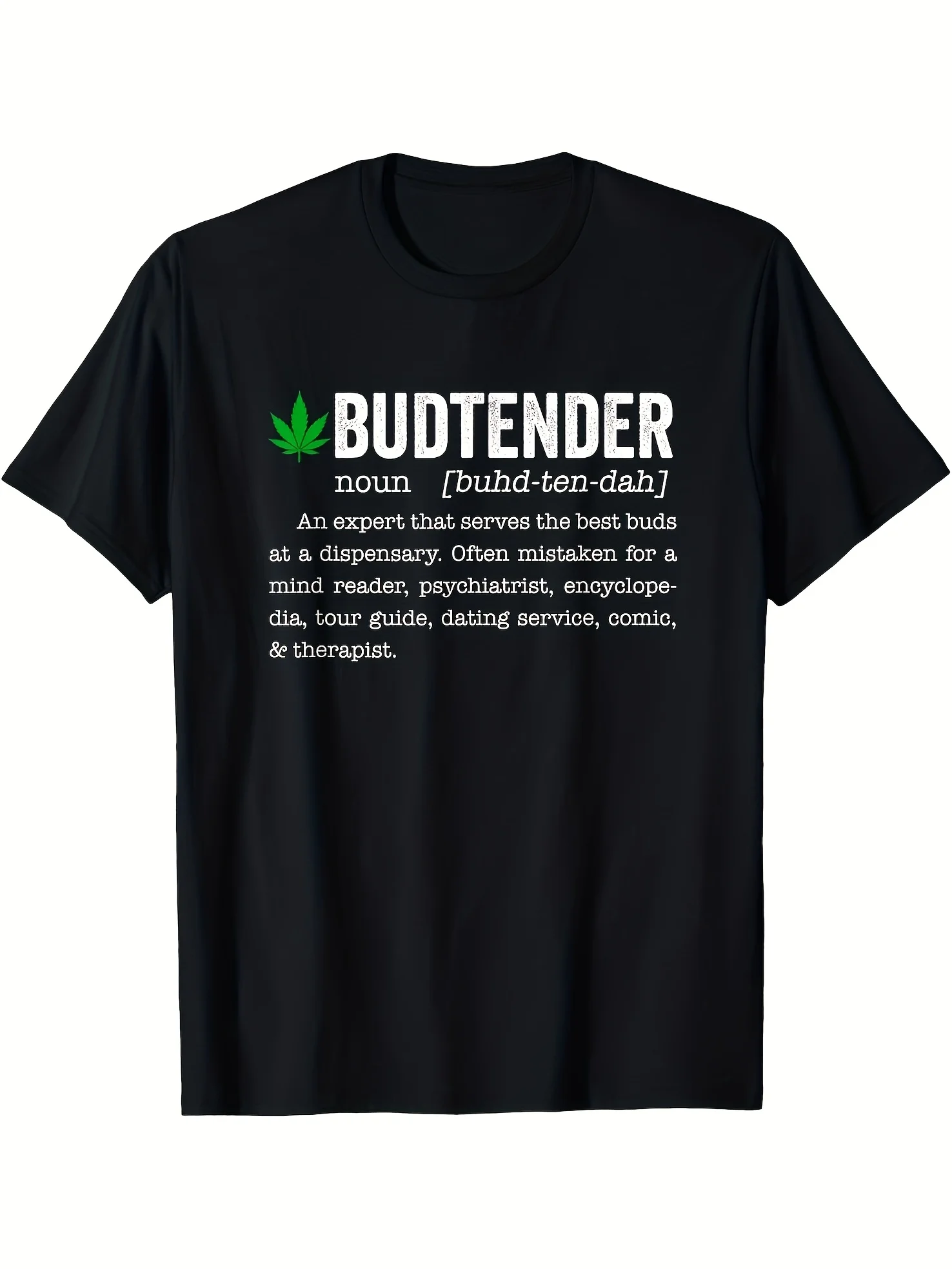 

Budtender Definition T-Shirt - Black, Men's Father's Day/Veterans' Day All-Season Tee