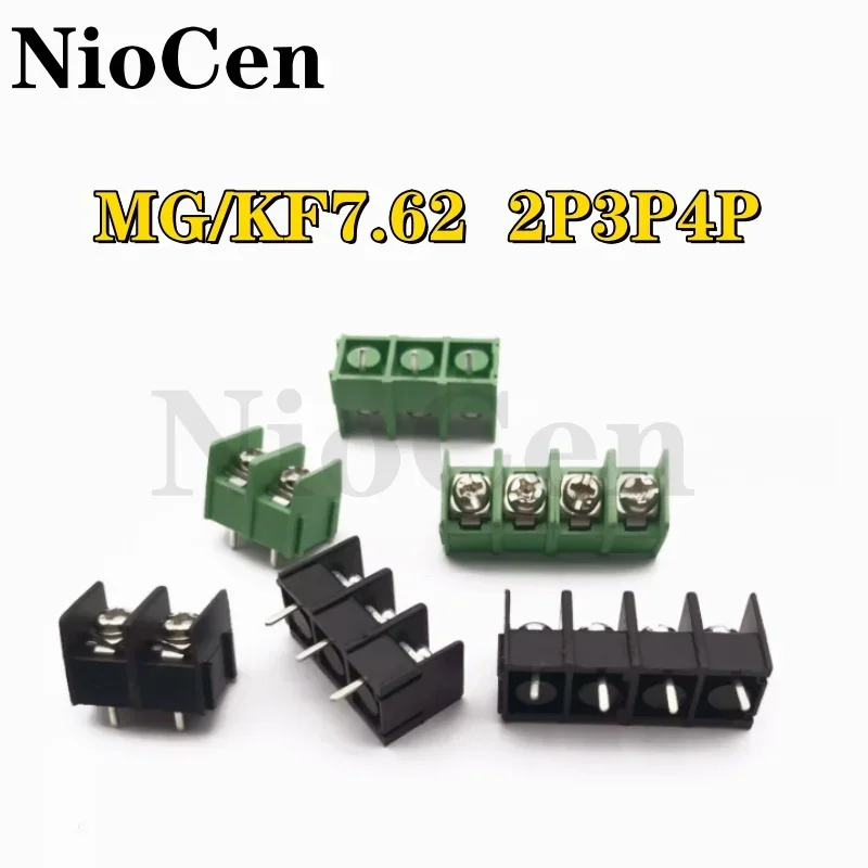 

（10pcs） 7.62mm KF7.62-2P 3P 4P MG762-2 3 4 Pin Can be spliced Screw Terminal Block Connector Black Green 7.62mm Pitch
