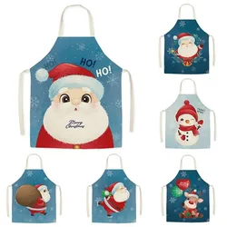 New style holy pattern fine linen apron home decoration kitchen cleaning sleeveless bib Christmas decoration apron