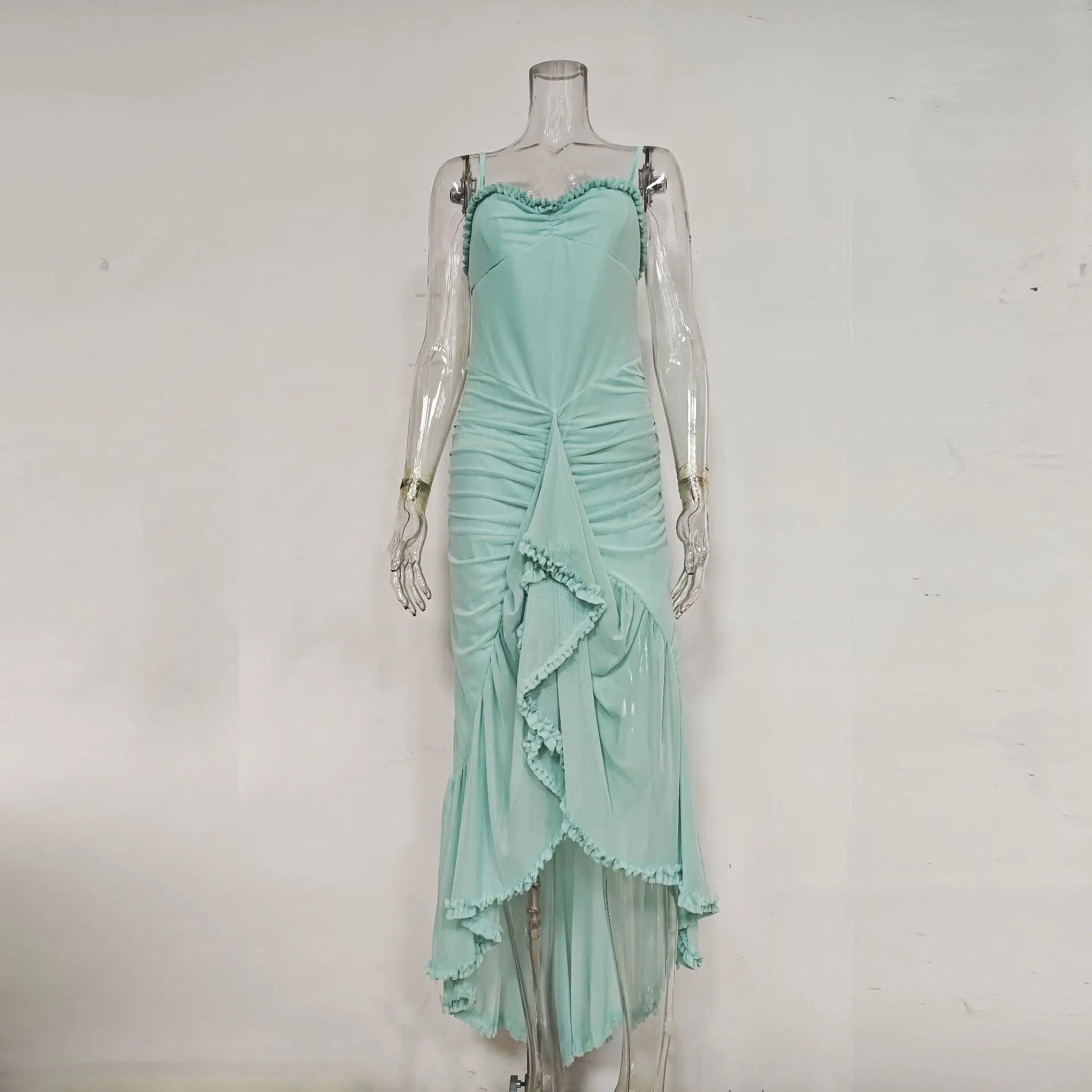 CPSYMYM Zomer Sexy Camis Jurk Vrouwen Stijl High-end Jarretel Schede Bodycon Lange Jurk Mouwloze Midi Jurk