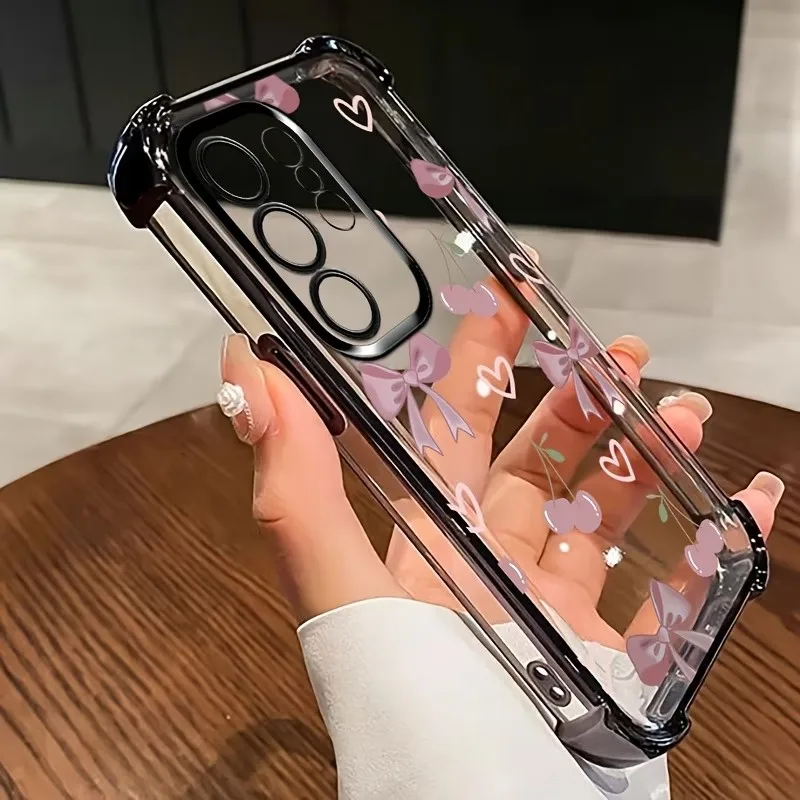 Cute Pattern Printed Clear Phone Case For Samsung Galaxy S26 S25 S24 S23 S22 S21 Ultra Plus Electroplated Edge Anti Drop Cover - view 5