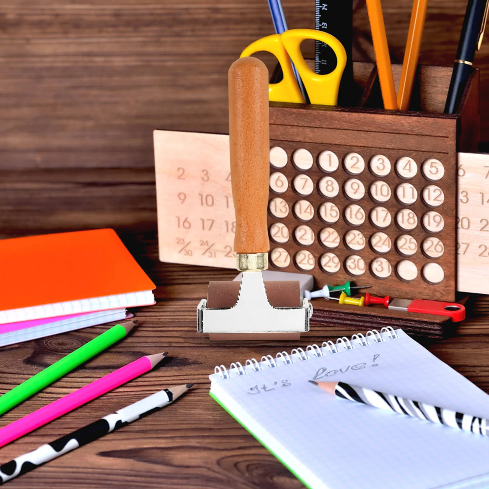 Printmaking Roller Rubber For Painting Crafting Ink Applicator Wood Handle Smooth Surface Art Craft Tool Glue