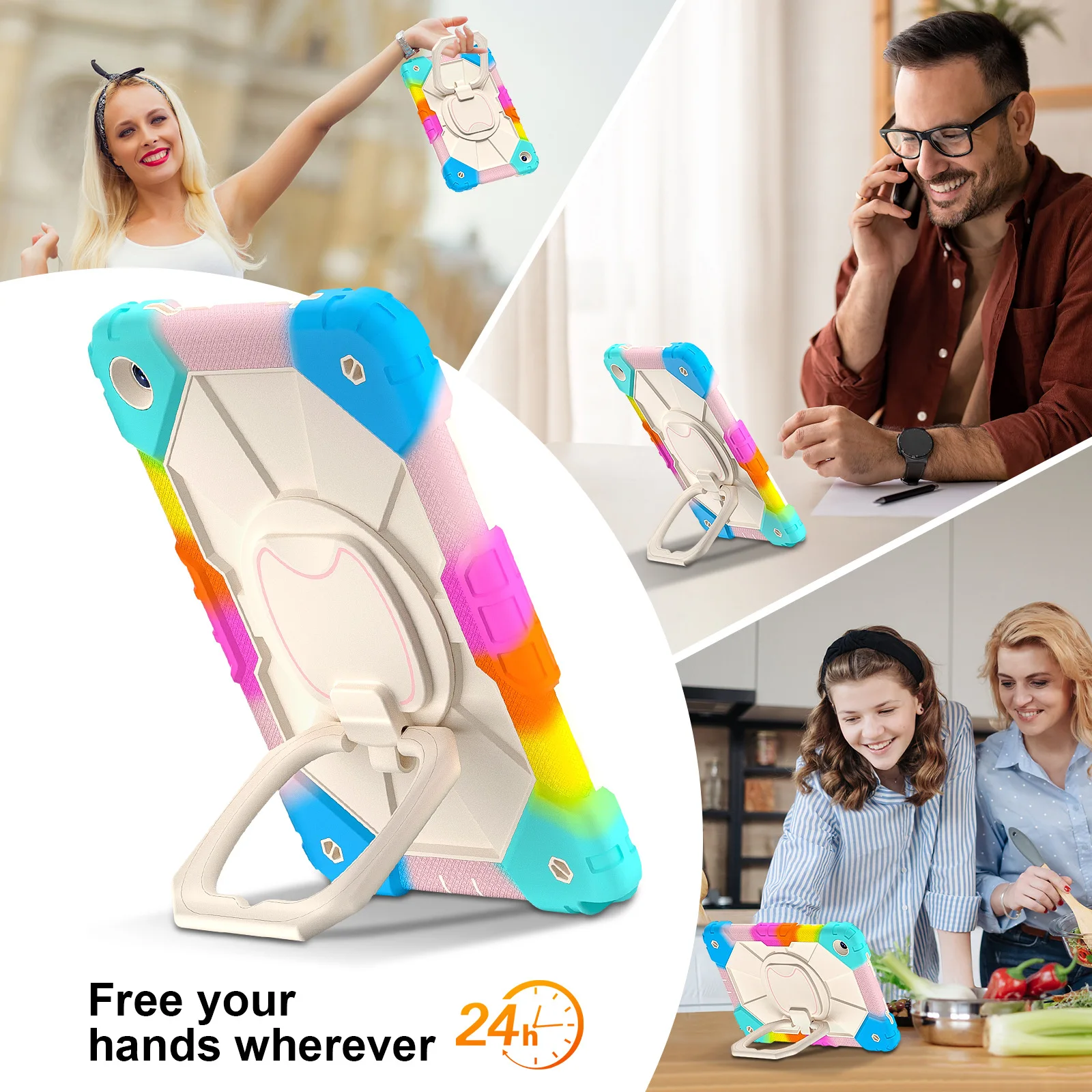 

Сверхмощный вращающийся бронированный чехол-подставка для Samsung Galaxy tab A9 plus 11-дюймовая защитная ручка для планшета, ремень