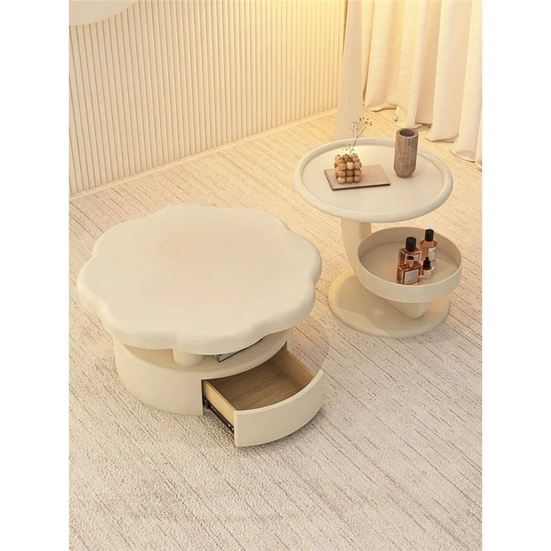 French cream style small apartment coffee table removable living room home does not take up space creative small coffee table