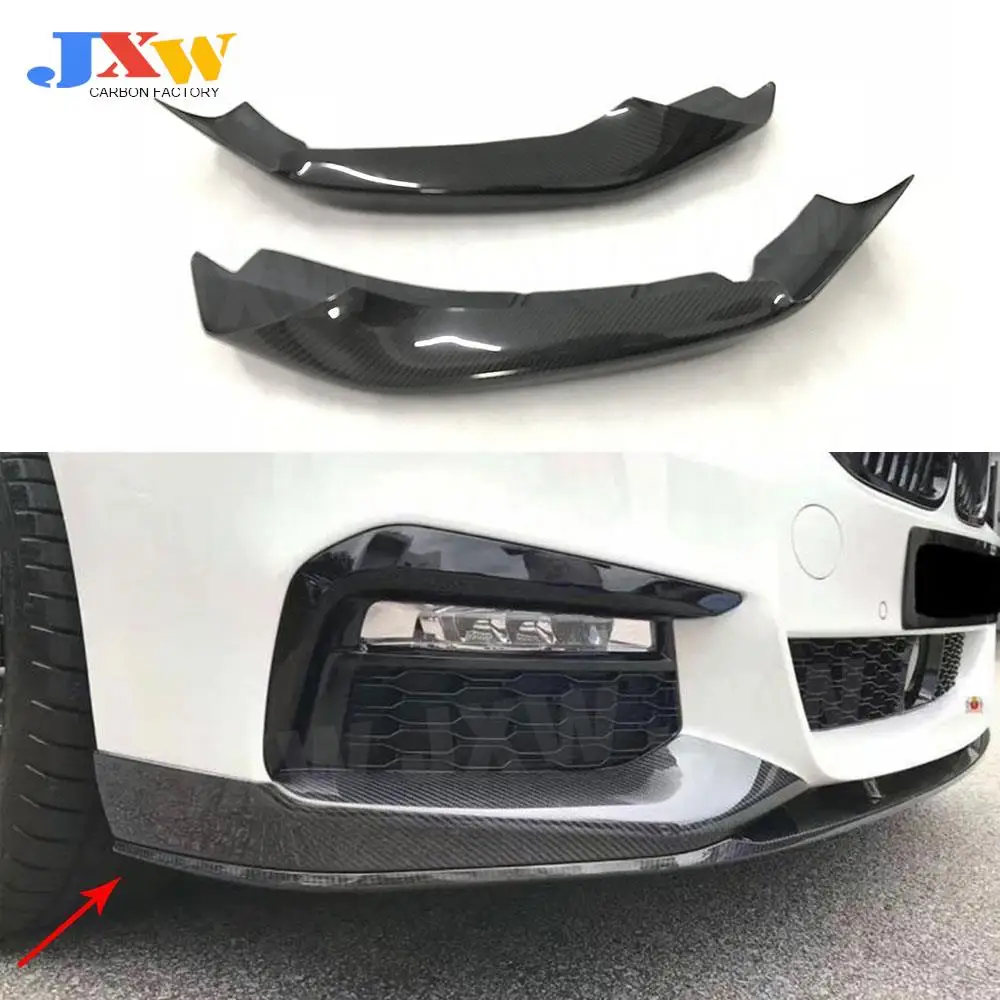 2Pcs/Set Carbon Fiber Front Bumper Lip Splitters for BMW 5 Series G30 G31 M Sport 2017 - 2020 Front Bumper Lip Splitters