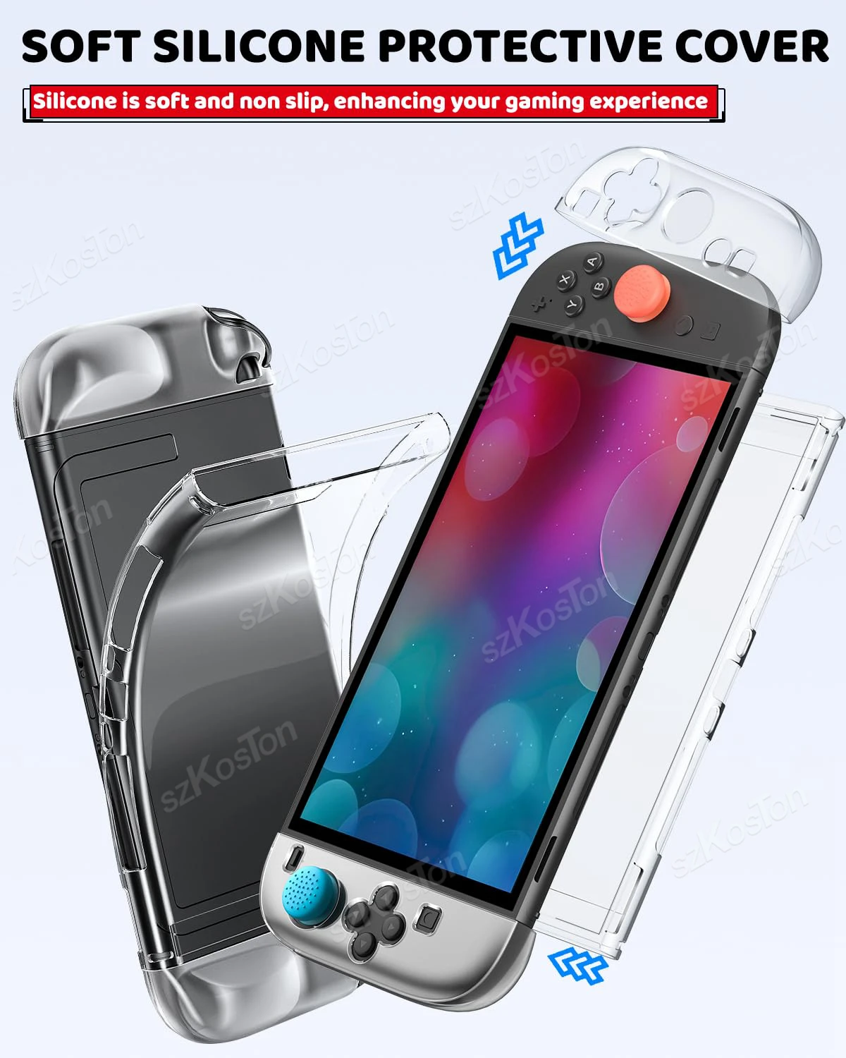 16 in 1 Gaming Accessories Set for Switch 2 Game Consoles Carrying Case+Screen Protector+Thump Grips+Dust Plug+Protective Shell