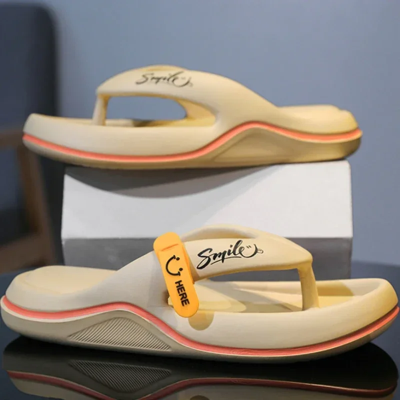 Sandal jepit pria, sandal pantai sol lembut EVA ringan untuk pria Non-slip kamar mandi