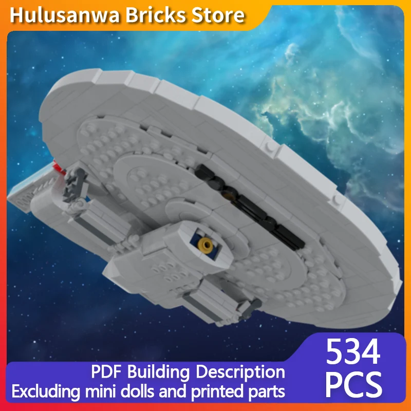 

Space Frigate Cruiser Model MOC Building Bricks War Equipment Modular Technology Gifts Holiday Assemble Children Toys Suit