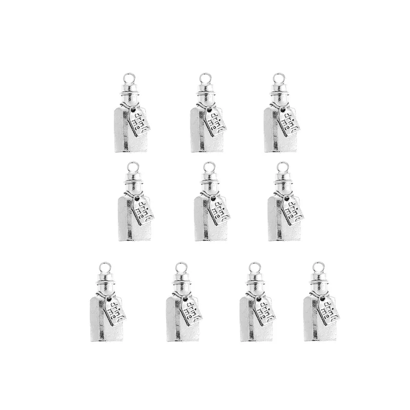 Trendy Antique Silver Plated Winebowl Wine Bottle Chrams Metal Alloy Pendant DIY Charms DIY Jewelry Findings 33*15mm