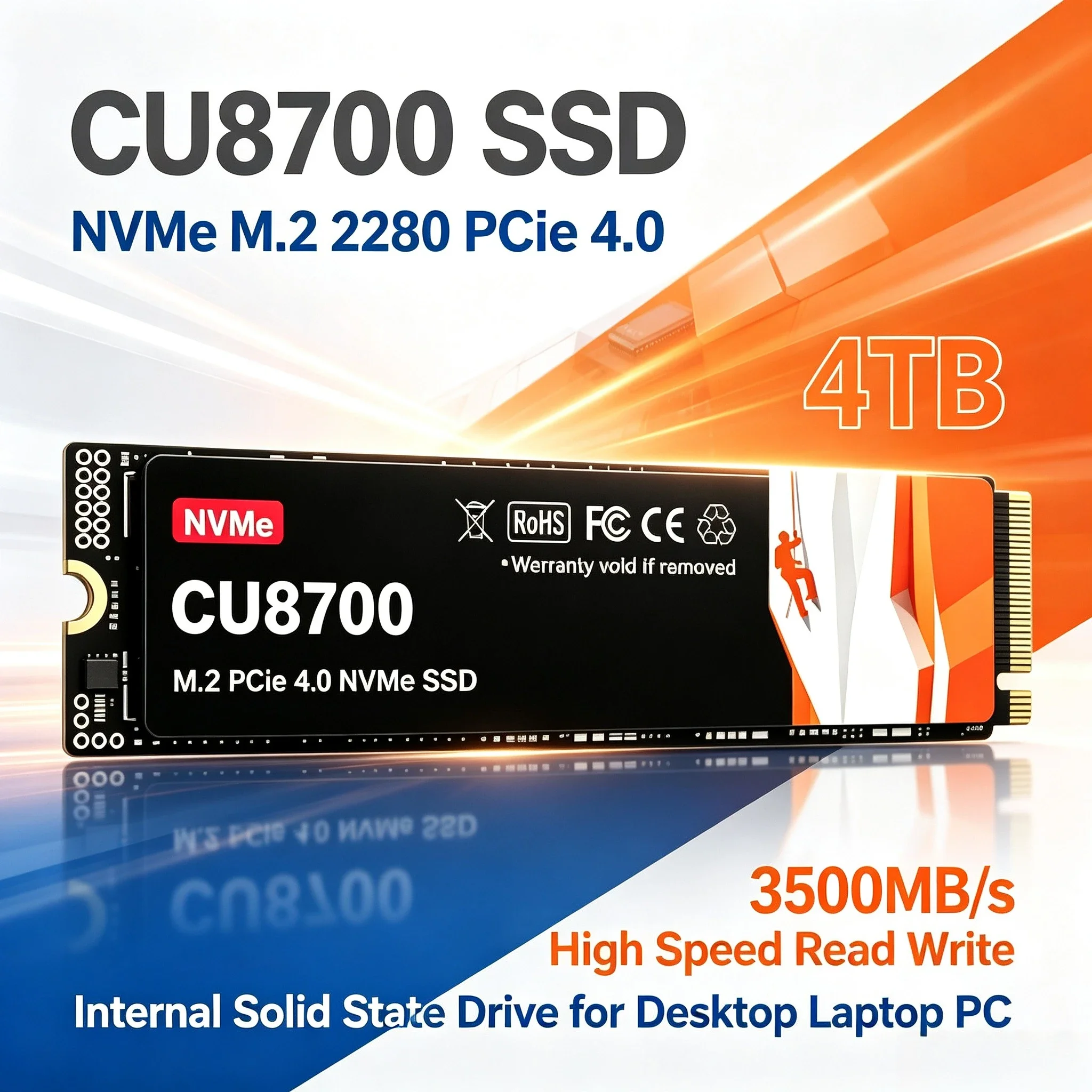 New CU8700 NVMe M.2 2280 SSD 500GB 1TB 2TB 4TB 3500MB/s High Speed Read Write Internal Solid State Drive for Desktop Laptop PC