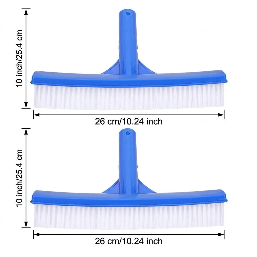 10 Inch Pool Brush Pair Designed for Scrubbing Smooth and Textured Surfaces Including Pool Coping and Concrete Surrounds