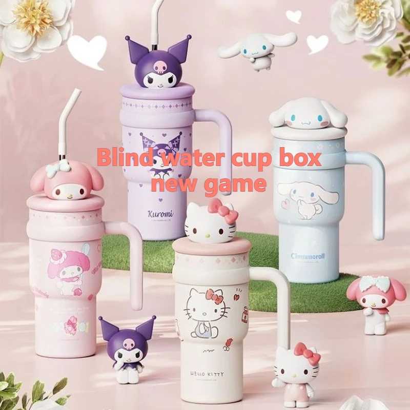 

New Blind Box Gameplay Water Cup Blind Box Cartoon Cute Hello Kitty Kuromi Portable Water Cup Portable Water Bottle Thermos Cup
