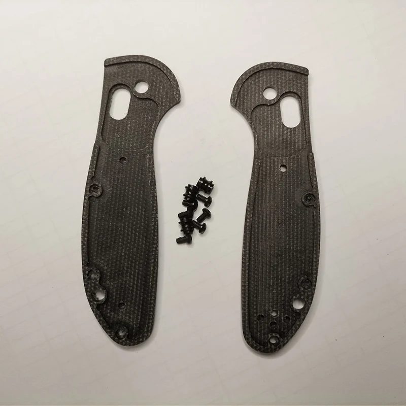 1 Pair Black Flax Material Knife Handle Scales For Genuine Benchmade Mini Griptilian 555 556 557 Knives Grip DIY Make Accessory