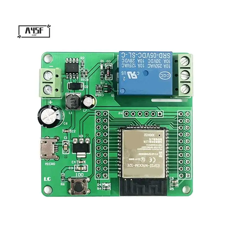 

A45F-одноканальное реле ESP32-WROOM, макетная плата, одиночный релейный модуль, источник питания постоянного тока 7-60 В для аксессуаров для бытовой техники