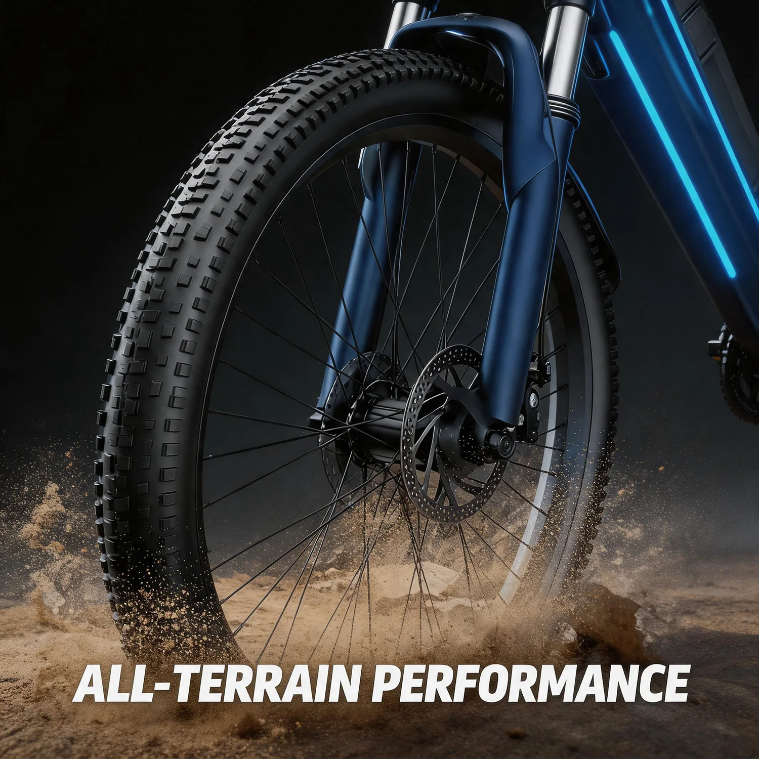 US stock all-weather e-bike 48V500W 40-70km range 24/7 support premium value pedal assist front LCD light stylish durable dual disc brakes compact 7-speed hill climb for off-road rugged terrain multi-mode weekend gift for husband parents view 7