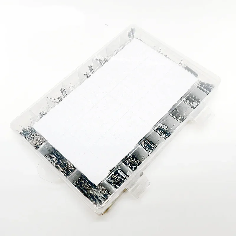 500 قطعة/الوحدة 0.1 فائق التوهج-1000 فائق التوهج 24 قيم الألومنيوم المكثفات كهربائيا 16-50 فولت مزيج كهربائيا مكثف مجموعة متنوعة و صندوق تخزين