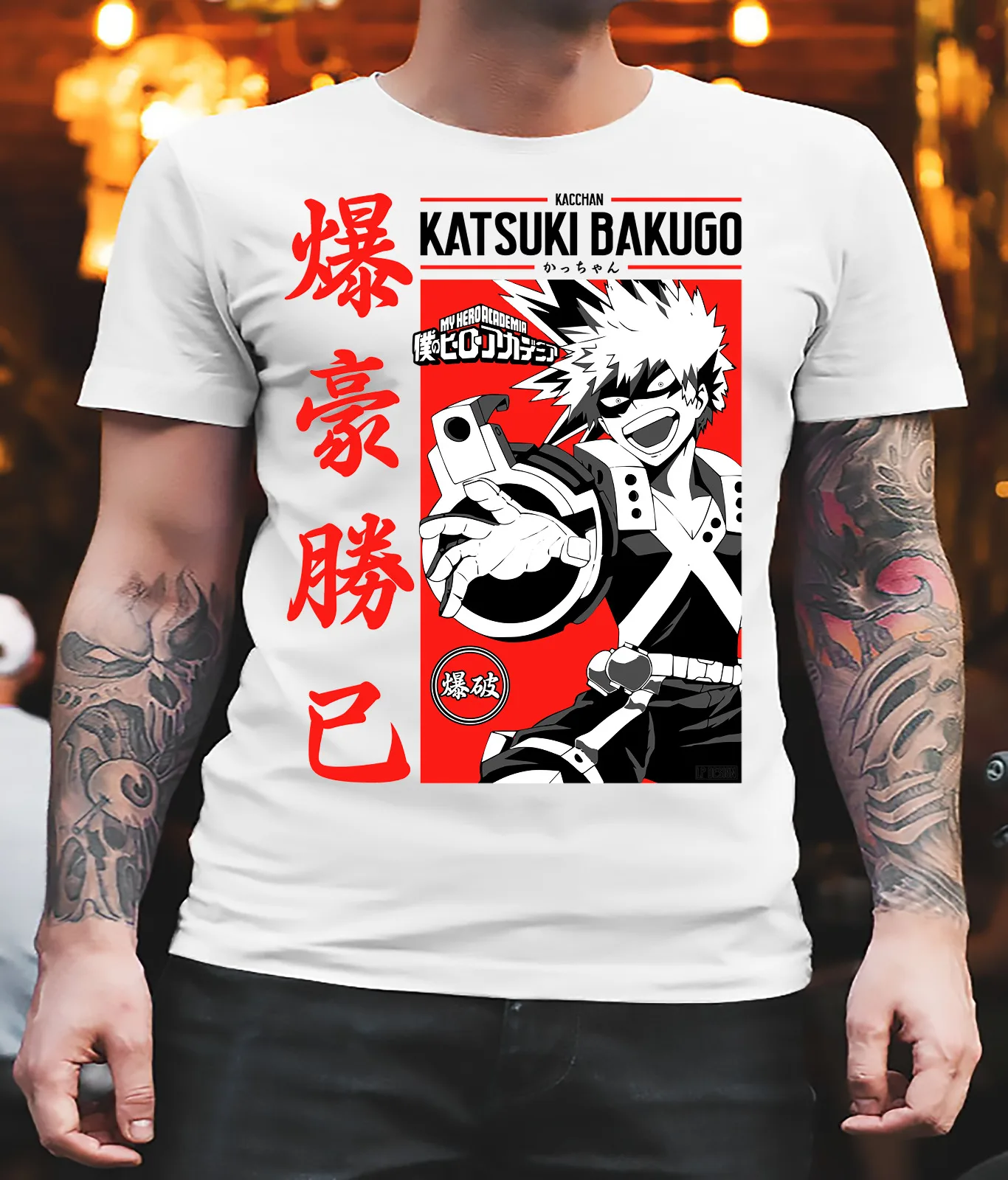 Katsuki Bakugo V2 M H A T shirt classique for Anime All Size