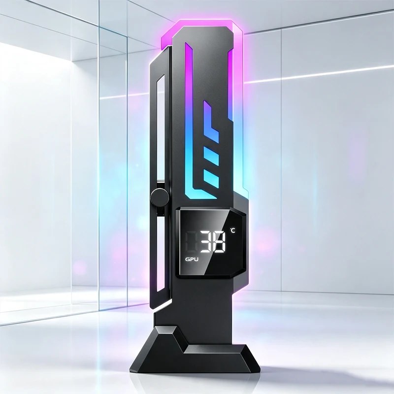 Z-X7PRO Graphics Card Bracket Intelligent Temperature Display ARGB Colorful Light Effect Synchronous Magnetic Base