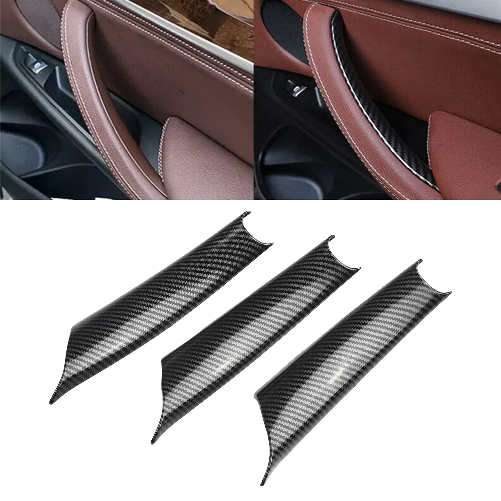 Enhance the Aesthetic Appeal of Your Car with Carbon Fiber Style Door Handle Covers for BMW E70 2008 2013, Made from ABS