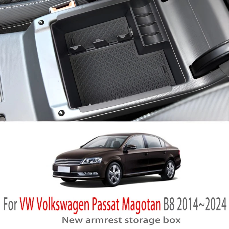 

Car Accessories For VW Volkswagen Passat Magotan B8 2014~2024 Center Console Armrest Storage Box Multifunctional Interior Parts