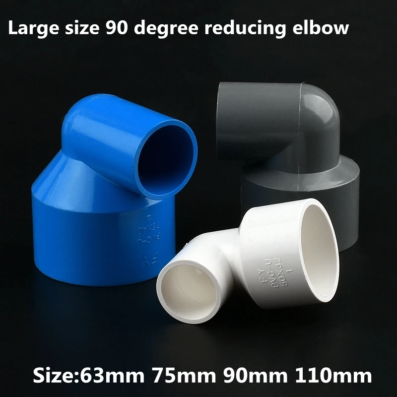 

1pc 110mm~40mm PVC 90 ° Elbow Reducing Connector Plastic Joint Fittings Garden Irrigation System Watering Equal Aquarium Joint