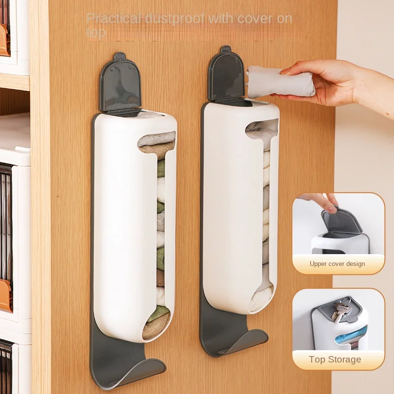 Innovative Wall Mounted Plastic Bag Dispenser Organizer for Kitchen and Home - Easy Access, Neat Organization and Space-saving