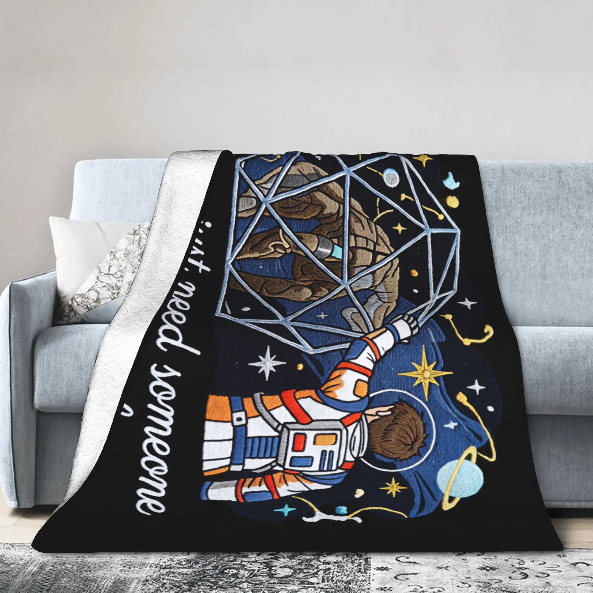 Project Hail Mary Eridani-Rocky Jazz Hands Flannel Throw Blanket Sci-Fi for Sofa Knitted Blanket Car Lightweight Multi-function