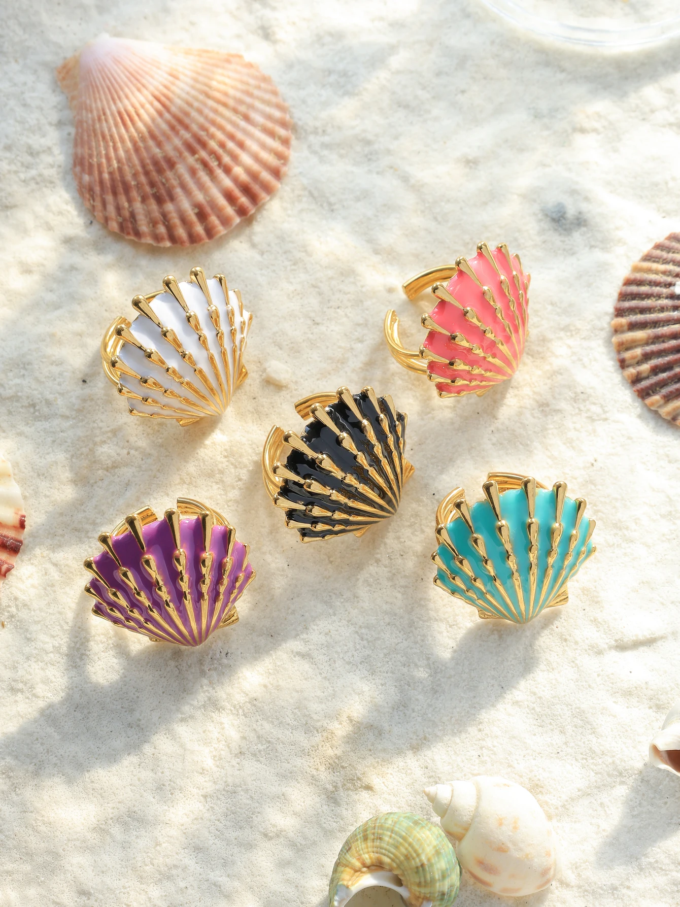 Anillo de acero inoxidable chapado en oro de 18k con forma de gota de aceite para mujer, anillo de oro estético para niñas, joyería de boda a la moda, anillo de regalo para la playa 2024