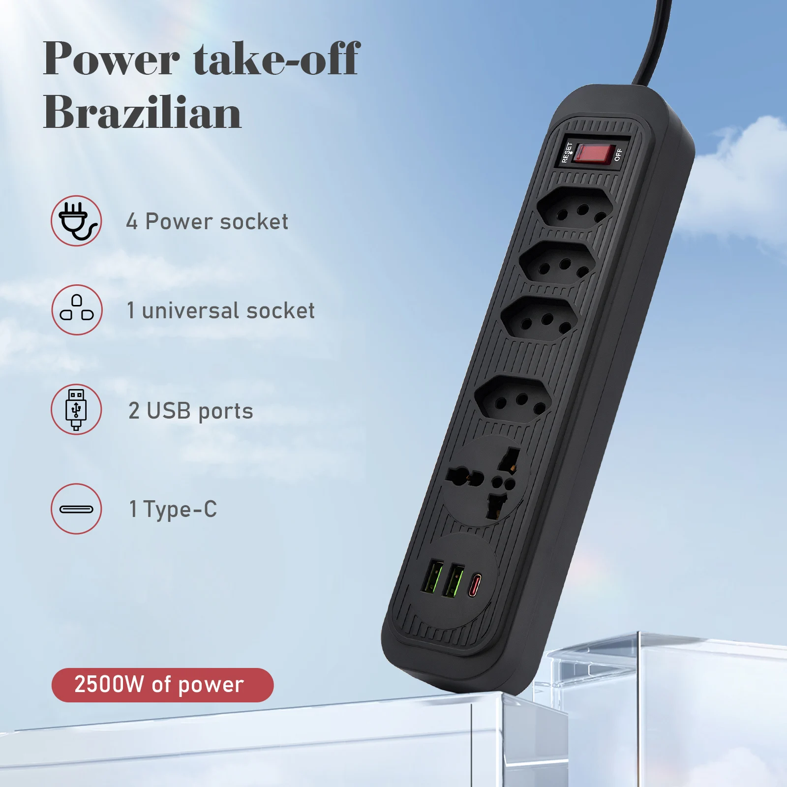 tomada usb,2m,tomada,filtro de linha,plug,extensão tomada,extensao de tomada elétrica,torre de tomadas retrátil padrão brasil