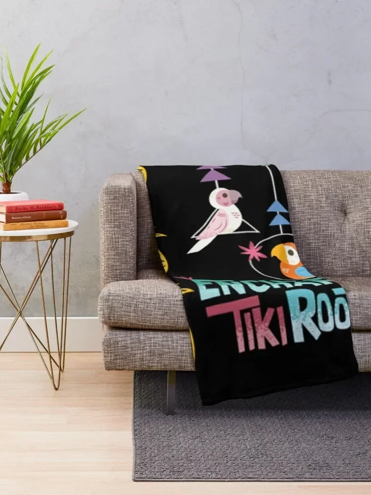 Enchanted Tiki Room T-Shirt Throw Blanket Softest Soft Plaid blankets and throws Hairy Blankets