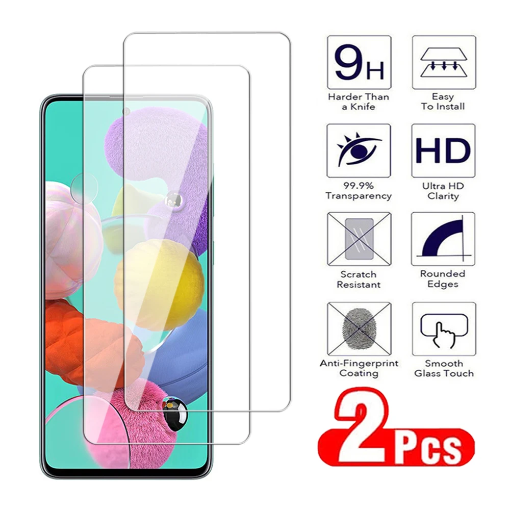 2Pcs Tempered glass For Samsung Galaxy A41 A42 A51 A52 A53 A54 A55 A71 A72 A73 Scren Protector Samsung S10E Note 10 Lite Film