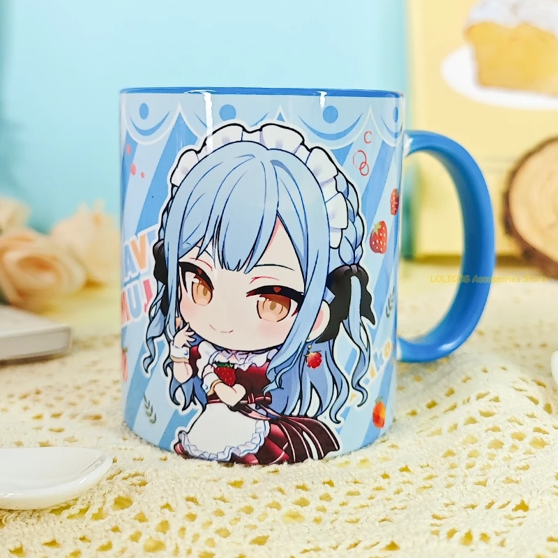 

Anime BanG Dream! Sakiko Togawa Ave Mujica Wakaba Mutsumi Cute Cartoon Mug Cup Ceramic Water Cup With Spoon lid Cosplay Gift