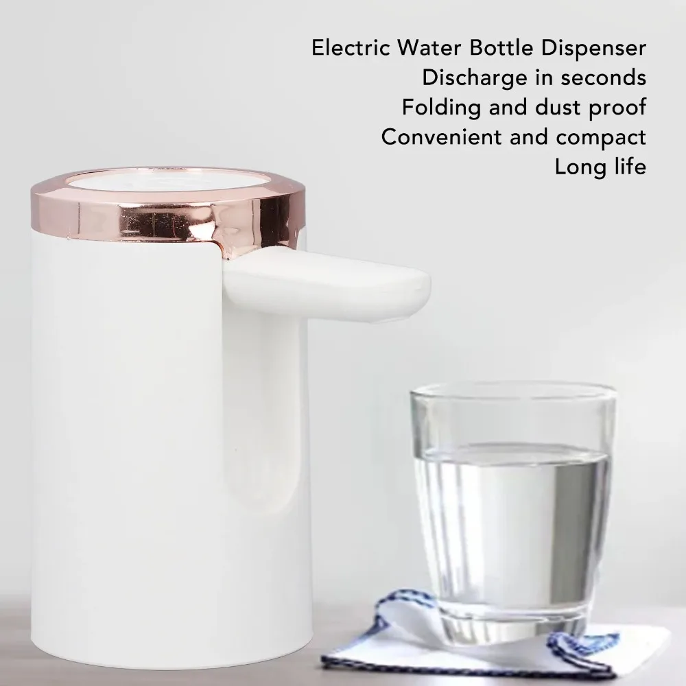 Foldable Automatic Water Dispenser Long Battery Life Rechargeable Electric Gallon Bucket Pump Dust-proof Water Outlet
