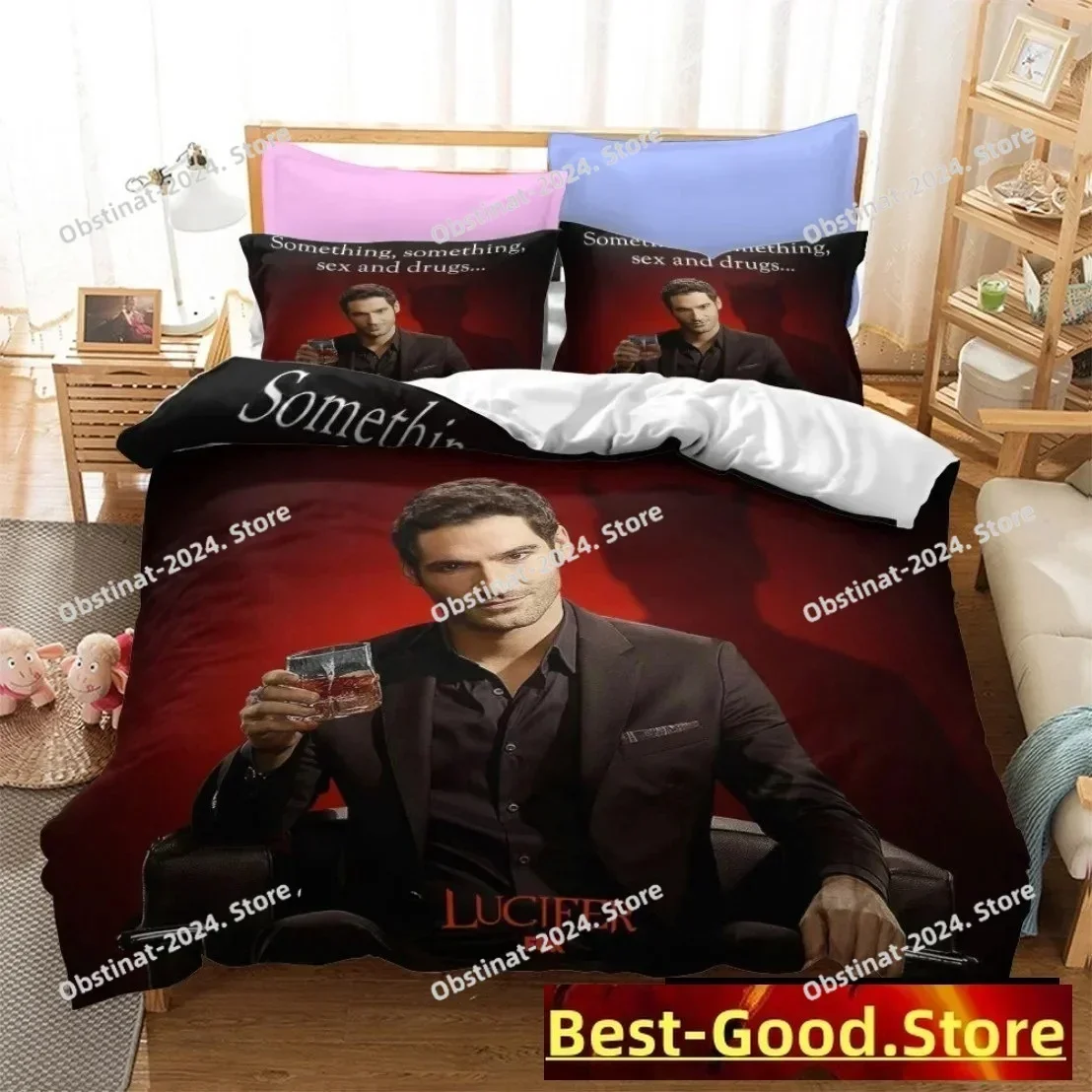 Angel Wings Lucifer Morningstar Satanic Aesthetic Wing Feathe Bedding Set Printed Duvet Cover Pillow Case 3 Pieces Kids Adult 2