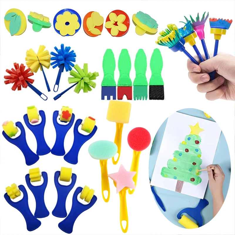 

﻿Painting Sponge Brush Art Craft Halloween Drawing Graffiti Tools School Teaching Incentive Supplies Roller Seal Stamps TMZ