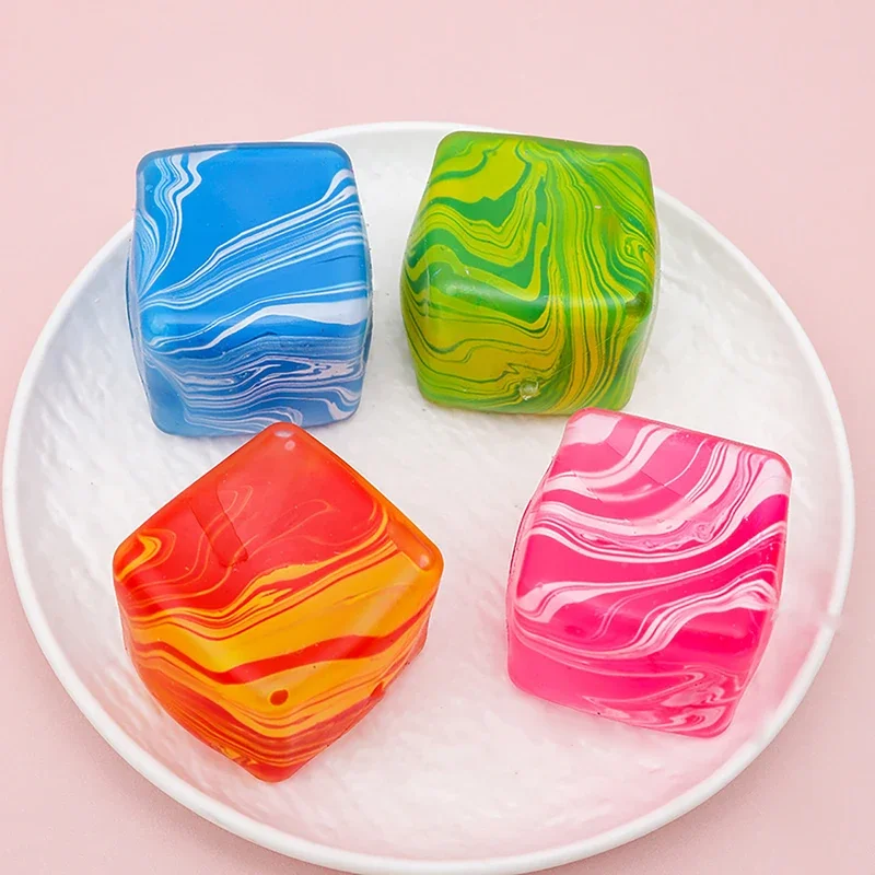 Powolnie Wznoszący Się Marmurkowy Kostka Lodu Squishy - Zabawka Sensoryczna Antystresowa dla Dorosłych i Dzieci, Uspokajająca Fidget Toy na Autyzm, Prezent na Imprezę Redukujący Stres
