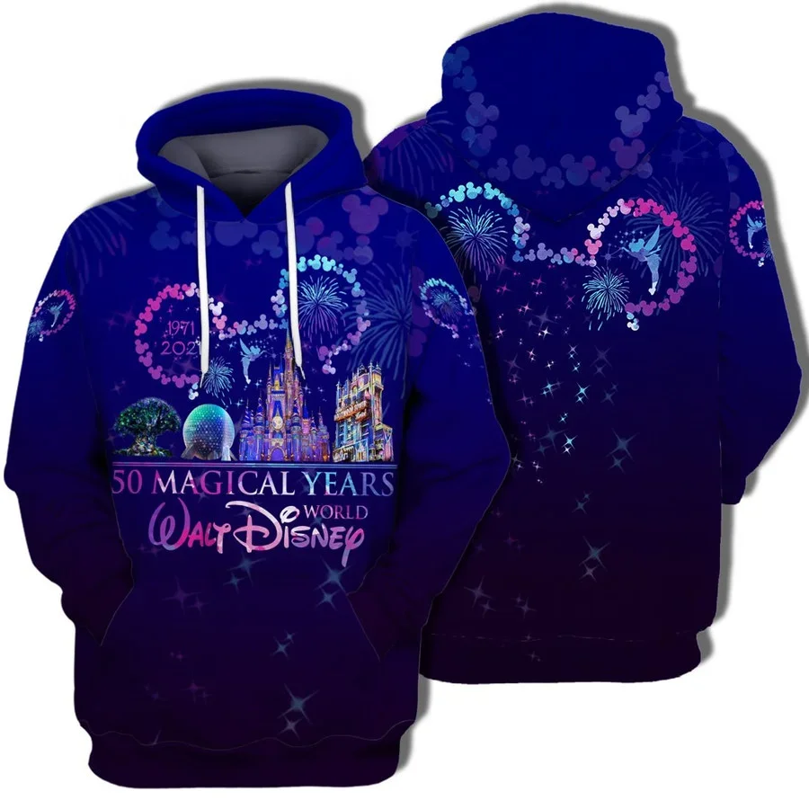 2023 New  Disney 50 Magical Years Walt Dn World Hoodie Zip Hoodie