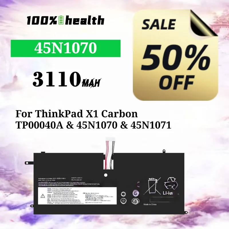 

45N1070 3110mAh Laptop Battery for Lenovo ThinkPad X1 Carbon/TP00040A/45N1070 Lithium Rechargeable Battery