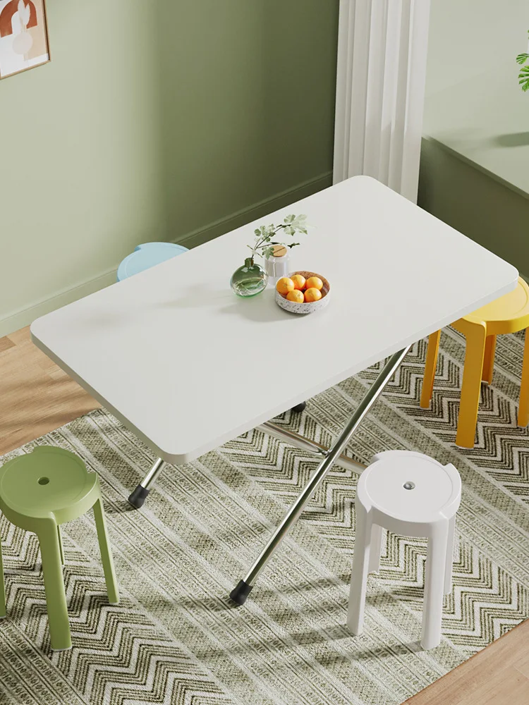 Table pliante portable rectangulaire simple, table à manger domestique, tables de petite unité de cuisine, petite table portable