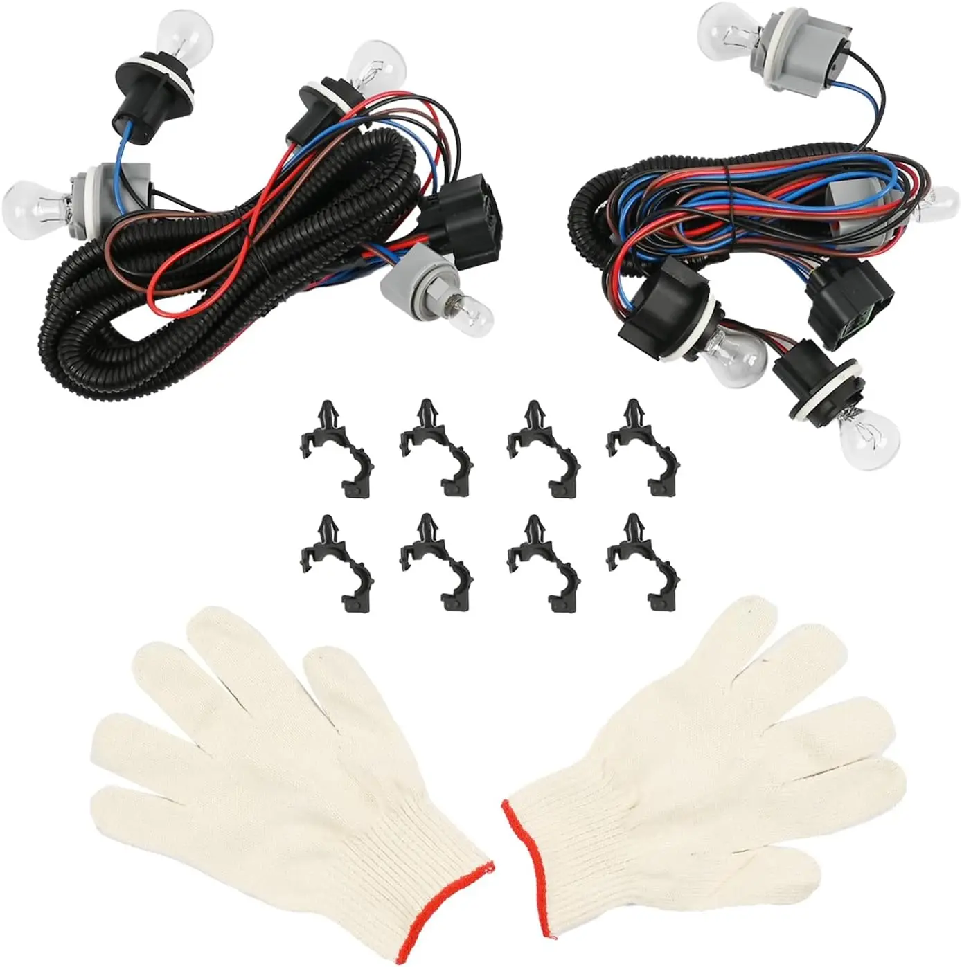 

Tail Light Wiring Harness Kit Pair for Chevy Silverado 1500 2003-2007, Fits Driver & Passenger Side, 8 Bulb, 16531401 16531402