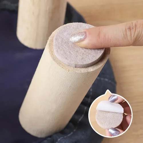 Imagen 2 del producto Almohadillas de fieltro autoadhesivas para patas de silla, protectores de suelo para muebles, cubiertas de patas de mesa, almohadillas antideslizantes silenciosas, accesorios para muebles, 1 Juego
