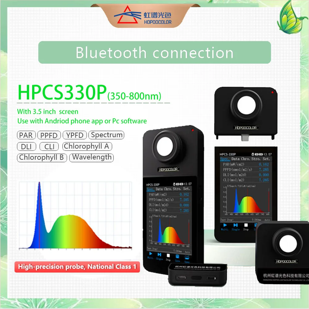 PAR PPFD (Umol/m2/s) Quantum PAR Light Meter Analyzer Spectrometer HPCS330P OHSP350P HOPOCOLOR