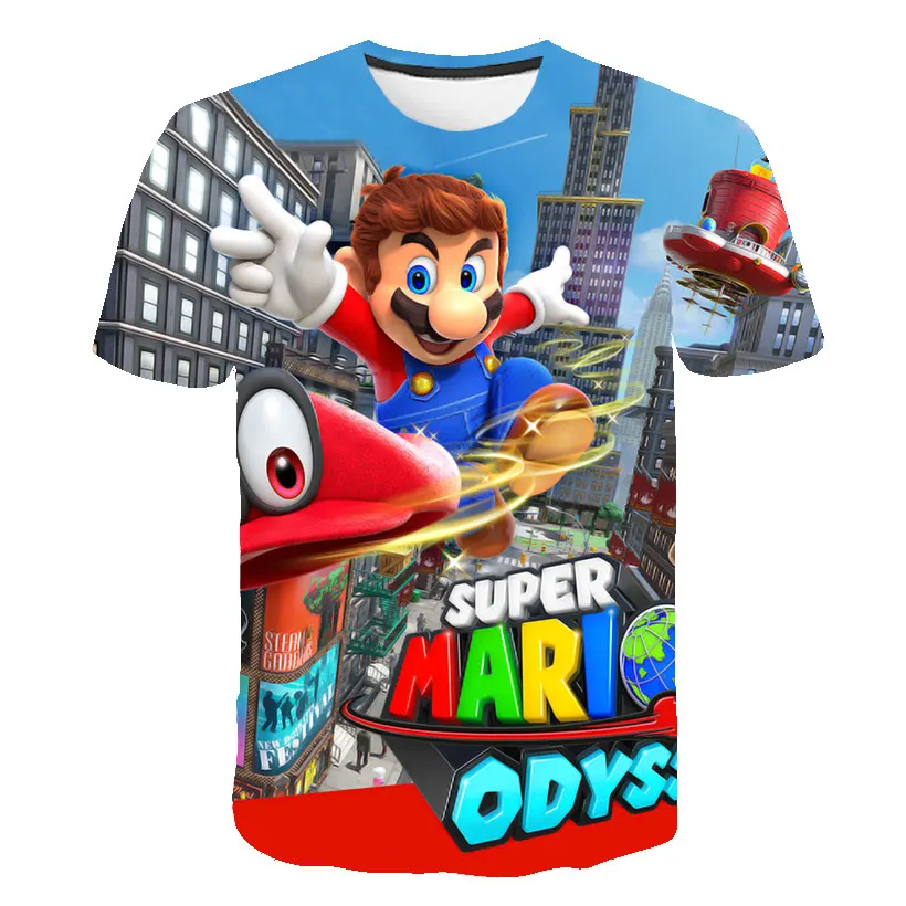 Mario e Luigi 2025 Summer Cartoon Stampa 3D Moda giovanile unisex Comoda maglietta versatile I fratelli Manica corta