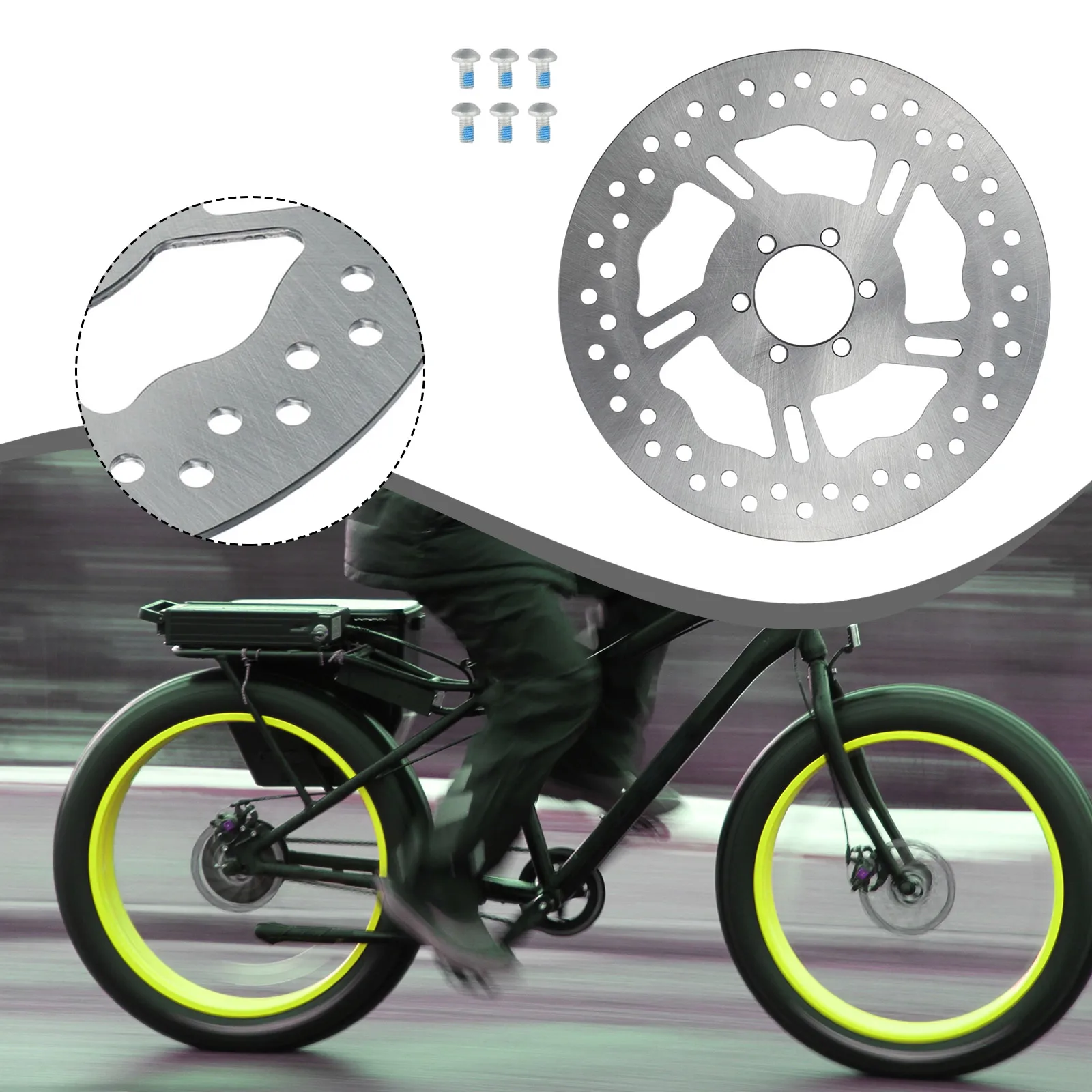 Rotore del freno a disco 160MM 170MM 6 fori per Ebike Scooter E-Bike 3MM addensato ad alta durezza rotore del freno in acciaio al carbonio parti