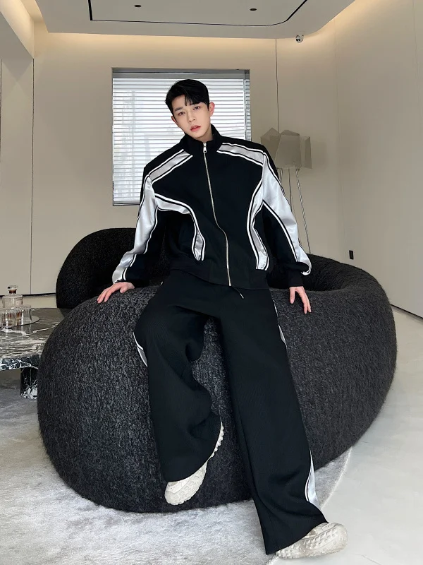 

Модный уличный комплект из двух предметов: свободный повседневный кардиган с длинными рукавами и брюки для подростков