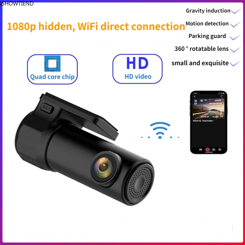 Car Accessories Tachograph HD Video Hidden 1080p High-definition Dash Cam Large Wide-angle WDR High Dynamic on-board Recording