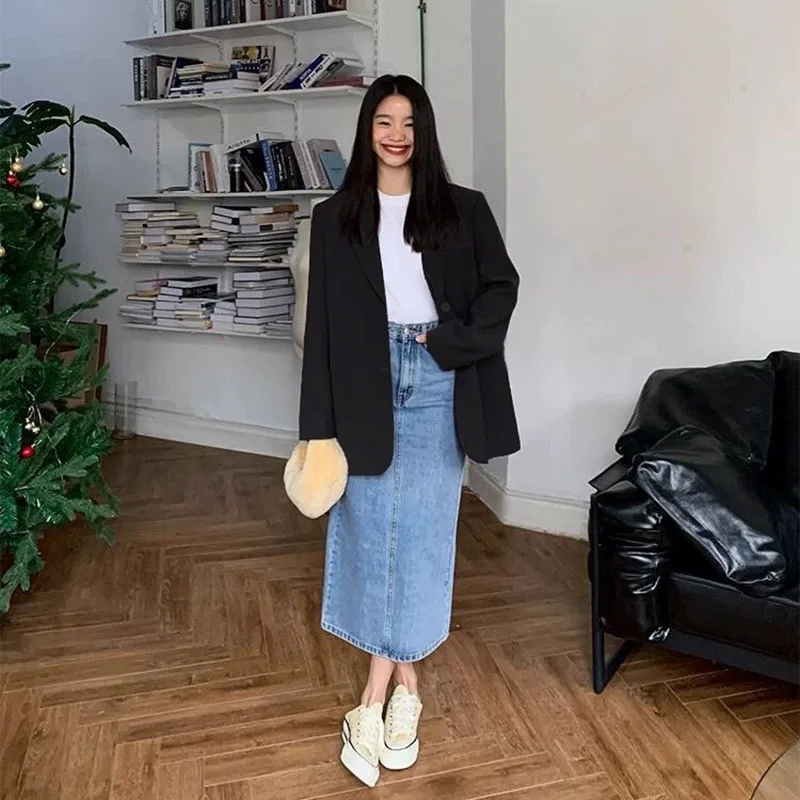 Women Casual Loose Blazers Fashion Versatile High Street Long Sleeved Small Suit Jacket Woman Spring Autumn Design Blazer Coat