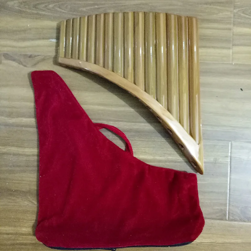 Pan Flute 15 Holes, C Key Bamboo Panpipe, Professional Quality Folk Instrument, Traditional Sound, Easy to Play Musical Flute