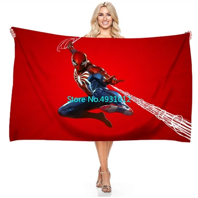 Anime Hero Spiderman Shower Beach Towels Bath Towel Microfiber Washcloth 70cmx140cm 3D Digital Printed Baby Child Kids Gift